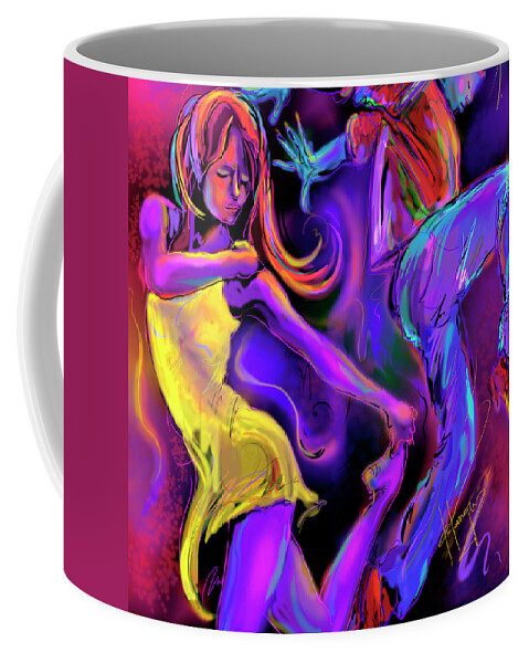 Guitar Coffee Mug featuring the painting Put On Your Red Shoes And Dance by DC Langer