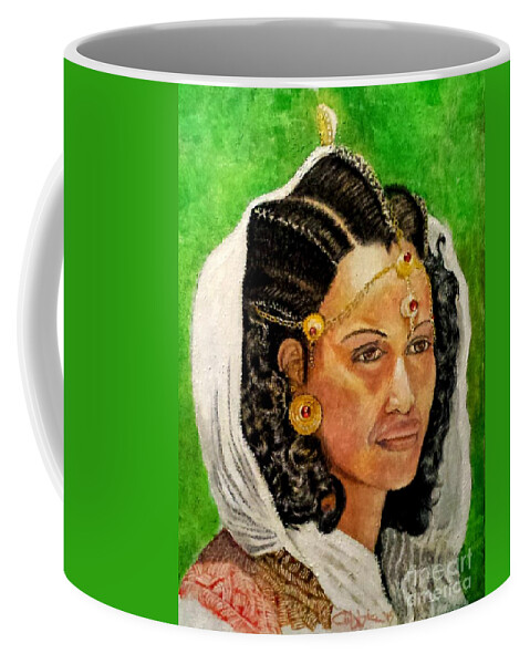 Women Coffee Mug featuring the painting Queen Hephzibah by G Cuffia