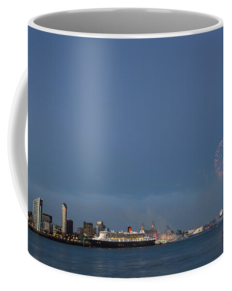  Cunard Coffee Mug featuring the photograph Queen Mary 2 celebrates #175 by Spikey Mouse Photography