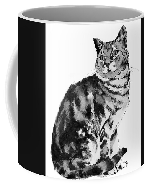 Cat Coffee Mug featuring the drawing Queen of the Castle by Louise Howarth