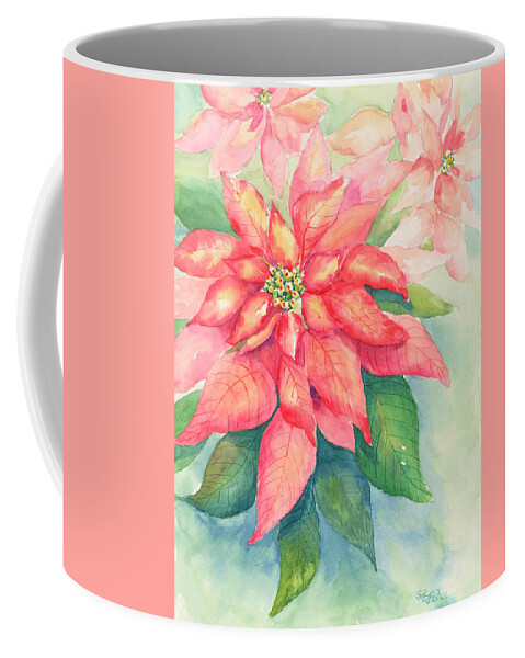 Poinsettia Coffee Mug featuring the painting Queen of the Show by Sandy Fisher