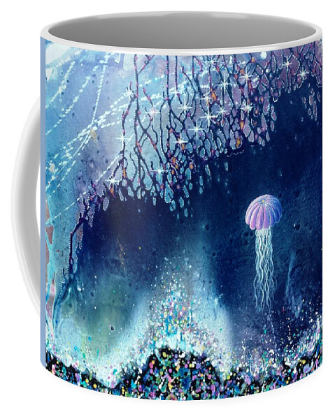 Beach House Coffee Mug featuring the painting Queen of the Starry Reef by Lee Pantas