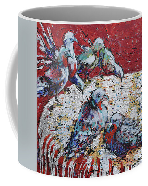 Bathe Coffee Mug featuring the painting Quenching Thirst by Jyotika Shroff