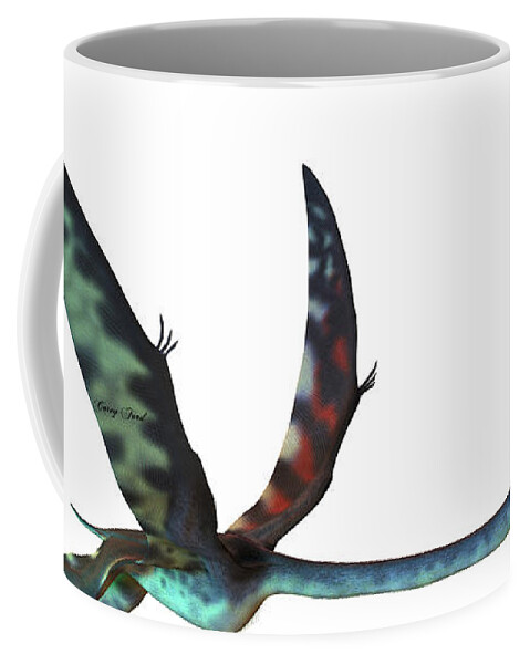 Quetzalcoatlus Coffee Mug featuring the painting Quetzalcoatlus Profile by Corey Ford