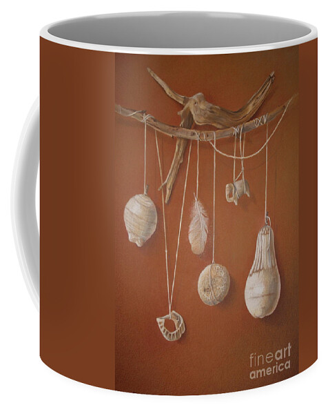  Nature Coffee Mug featuring the painting Quiescent Whites by Jan Lawnikanis