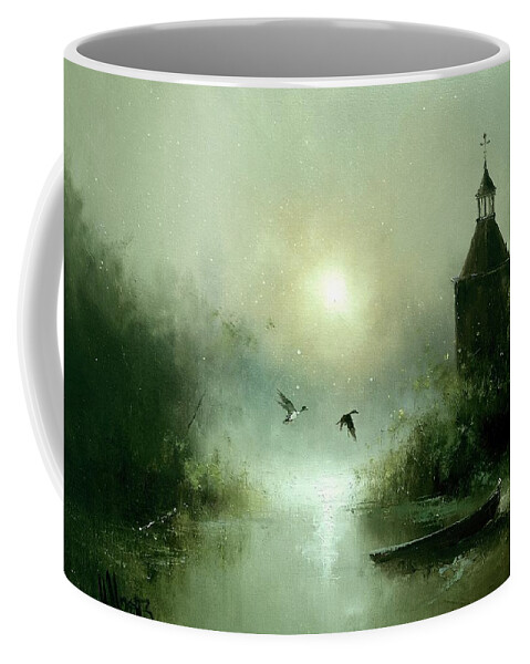 Russian Artists New Wave Coffee Mug featuring the painting Quiet Abode by Igor Medvedev