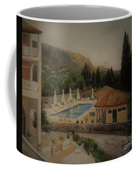 Jason Coffee Mug featuring the painting Quiet and sunny by Sorin Apostolescu
