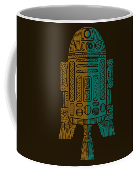R2d2 Coffee Mug featuring the mixed media R2D2 - Star Wars Art - Brown, Blue by Studio Grafiikka
