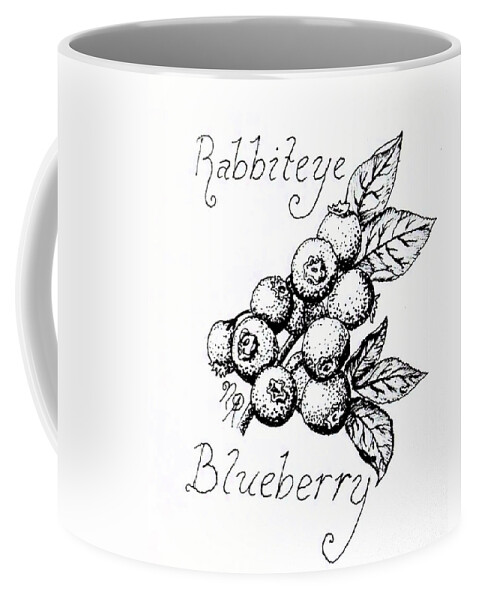 Berry Coffee Mug featuring the drawing Rabbiteye Blueberry by Nicole Angell