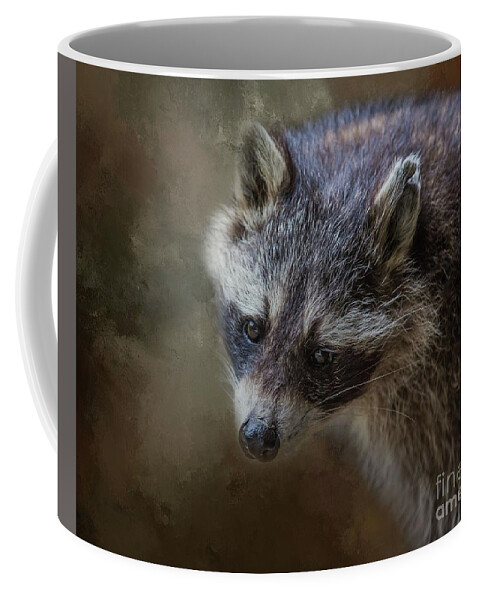 Raccoon Coffee Mug featuring the photograph Raccoon Portrait by Eva Lechner