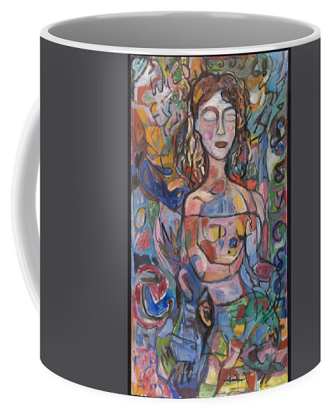Oil Coffee Mug featuring the painting Radiance by Mykul Anjelo