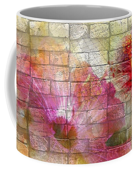 Brick Wall Coffee Mug featuring the digital art Radiant Graffiti by Ellen Cannon
