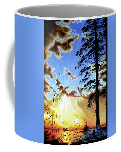 Sunrise Coffee Mug featuring the painting Radiant Reflection by Hanne Lore Koehler