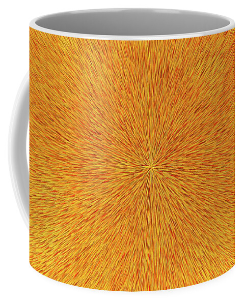 Radiation Coffee Mug featuring the painting Radiation with Gold Red and Brown by Dean Triolo
