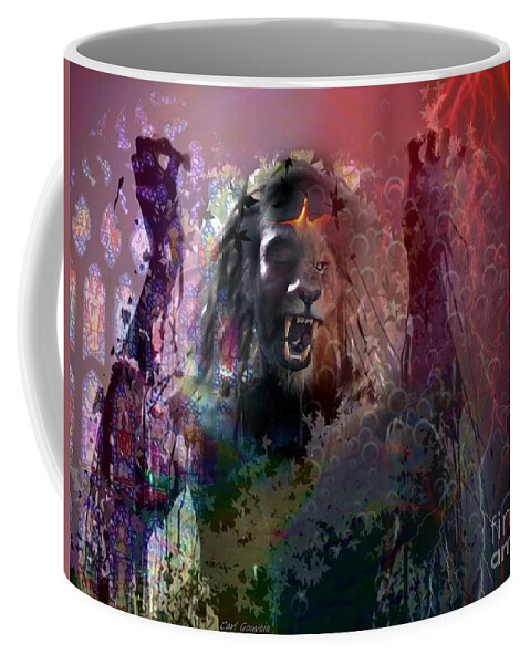 Rage Coffee Mug featuring the painting Rage / Control by Carl Gouveia