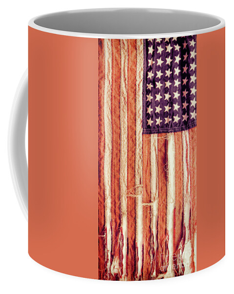 American Coffee Mug featuring the photograph Ragged American Flag by Jill Battaglia