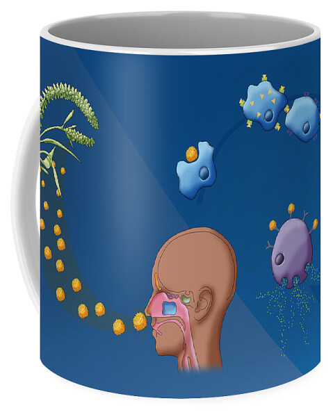 Medical Coffee Mug featuring the photograph Ragweed Allergy, Illustration by Monica Schroeder