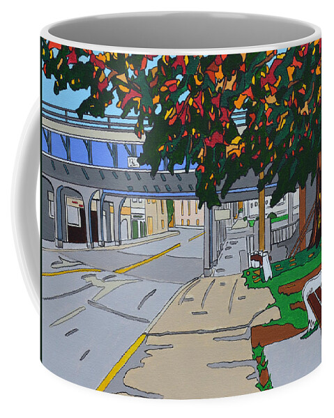 Valley Stream Coffee Mug featuring the painting Railroad Hill by Mike Stanko