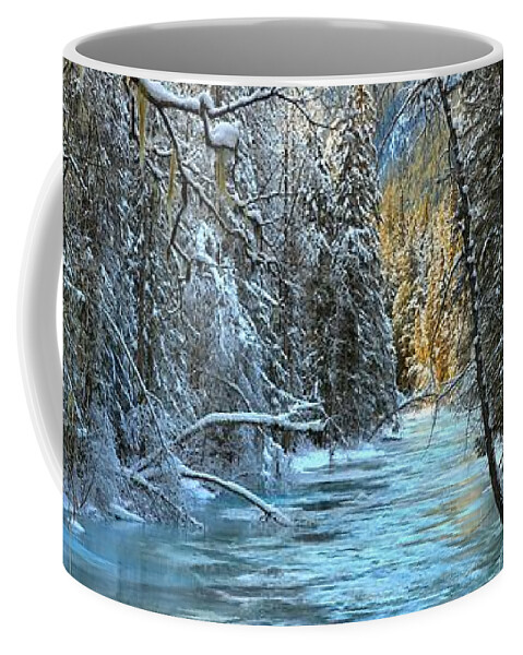 Robson River Coffee Mug featuring the photograph Rain Forest Winter by Adam Jewell