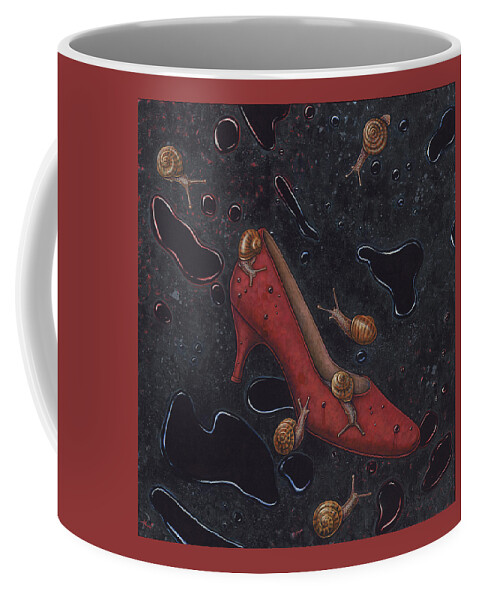Shoe Coffee Mug featuring the painting Rain by Holly Wood