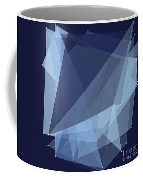 Abstract Coffee Mug featuring the digital art Rain Polygon Pattern by Frank Ramspott