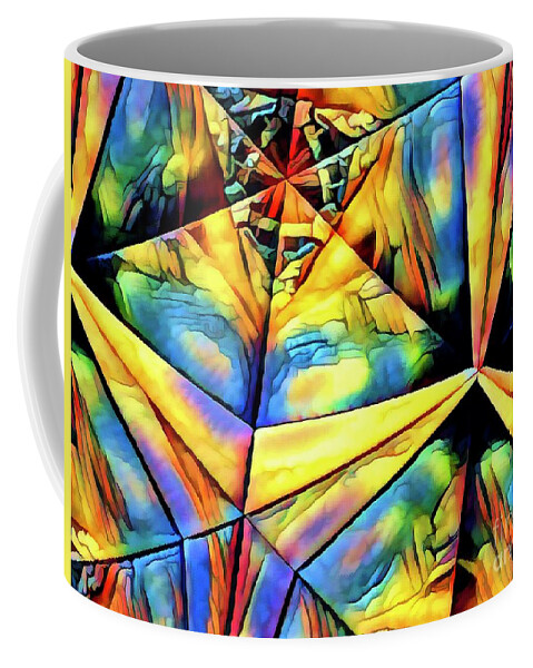Abstract Coffee Mug featuring the digital art Rainbow Abstract by Debra Lynch