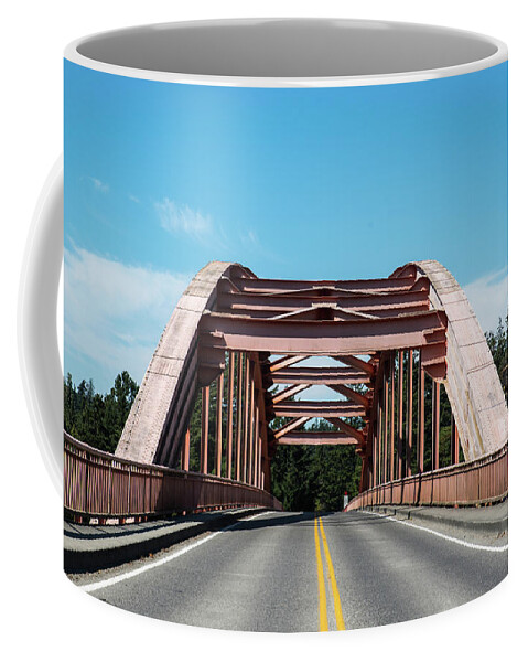 Rainbow Bridge At La Conner Coffee Mug featuring the photograph Rainbow Bridge at La Conner by Tom Cochran
