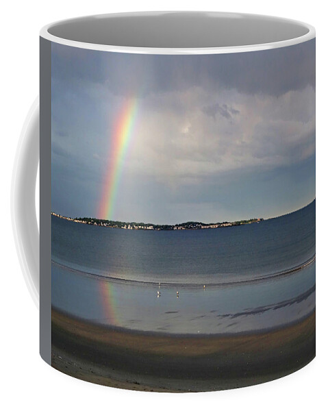 Revere Coffee Mug featuring the photograph Rainbow Over Nahant from Revere Beach Revere MA North Shore by Toby McGuire