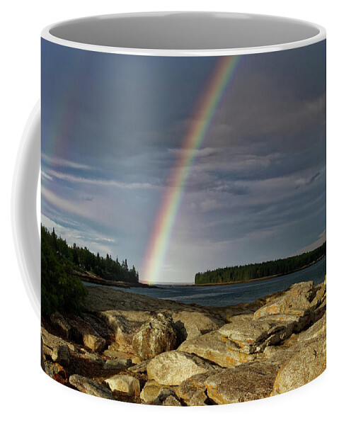 Rainbow Coffee Mug featuring the photograph Rainbow, Owls Head, Maine by Kevin Shields