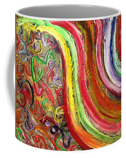 Rainbows Coffee Mug featuring the painting Rainbows and puzzels by Sarahleah Hankes