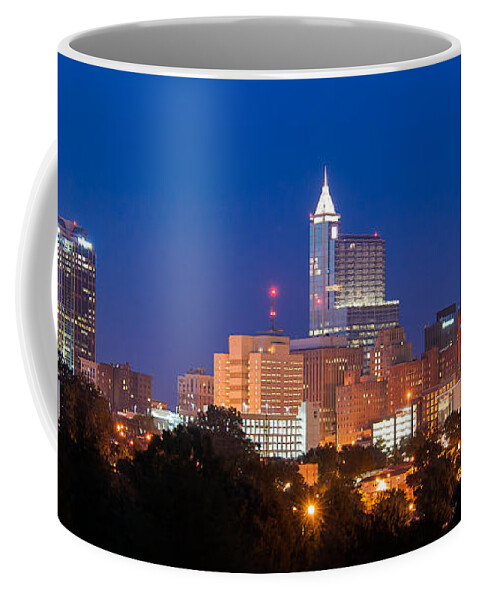 Joye Ardyn Durham Coffee Mug featuring the photograph Raleigh Skyline by Joye Ardyn Durham
