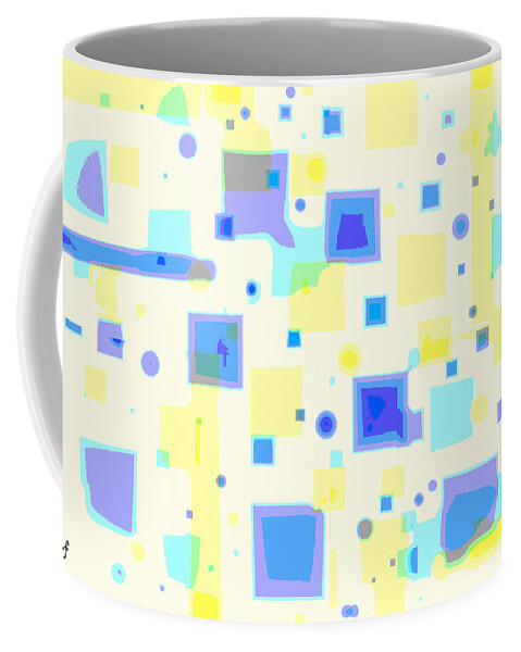 Abstract Coffee Mug featuring the digital art Random Blips by Shelli Fitzpatrick