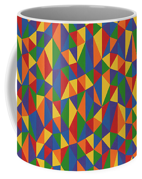 Abstract Coffee Mug featuring the painting Random Triangular Sinusoid by Janet Hansen
