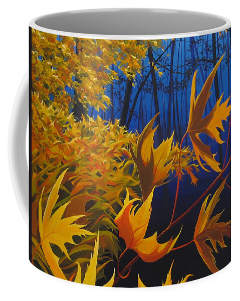 Autumn Leaves Coffee Mug featuring the painting Raucous October by Hunter Jay