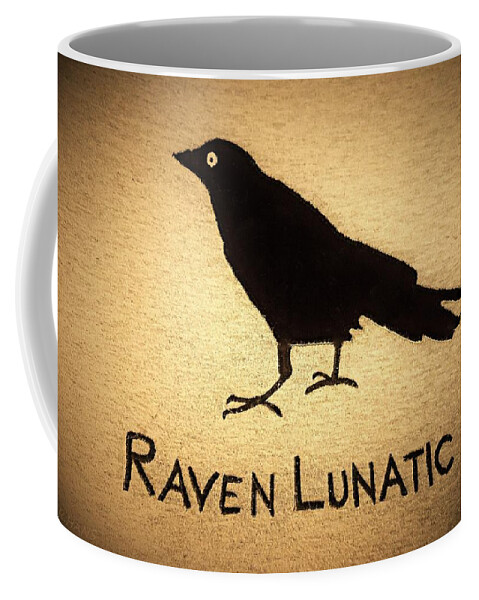 Bird Coffee Mug featuring the photograph Raven Lunatic Sepia by Rob Hans