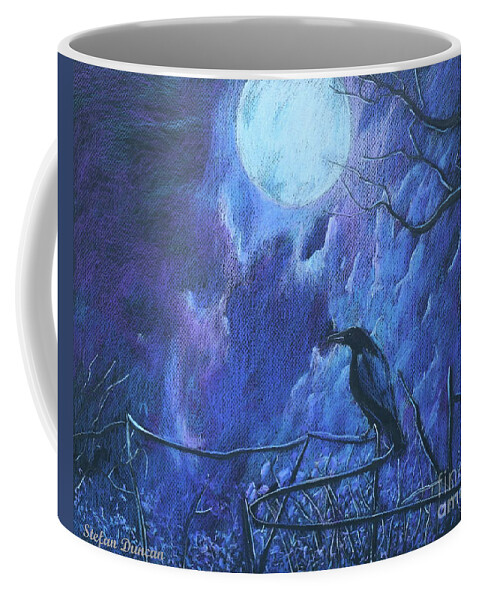 Impressionism Coffee Mug featuring the painting Raven's Night by Stefan Duncan