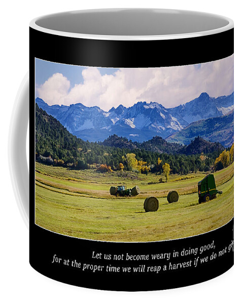 Reap A Harvestgalatians 6:9 Coffee Mug featuring the photograph Reap a Harvest by Priscilla Burgers