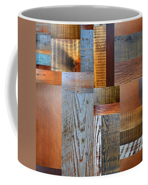 Wooden Coffee Mug featuring the photograph Reclaimed Wood Collage 2.0 by Michelle Calkins