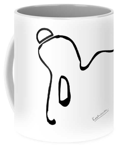 Keshava Coffee Mug featuring the digital art Reclining Buddha minimalist 2 by Keshava Shukla
