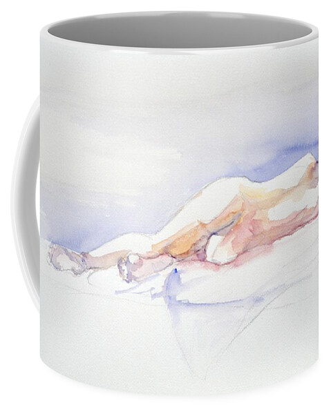 Full Body Coffee Mug featuring the painting Reclining Figure by Barbara Pease