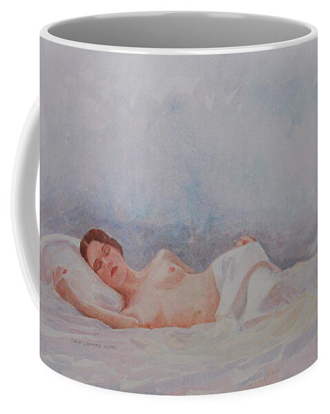Reclining Nude Coffee Mug featuring the painting Reclining Nude 3 by David Ladmore