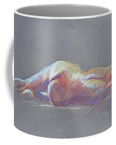 Full Body Coffee Mug featuring the painting Reclining study 5 by Barbara Pease