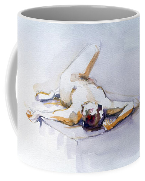 Full Body Coffee Mug featuring the painting Reclining study 6 by Barbara Pease