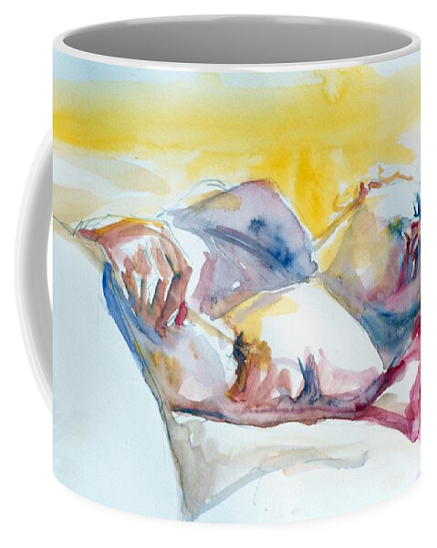 Full Body Coffee Mug featuring the painting Reclining Study by Barbara Pease