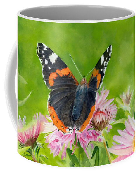 Red Admiral Coffee Mug featuring the painting Red Admiral by John Neeve