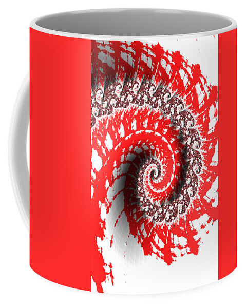 Fractal Art Coffee Mug featuring the photograph Red and White Fractal by Bonnie Bruno