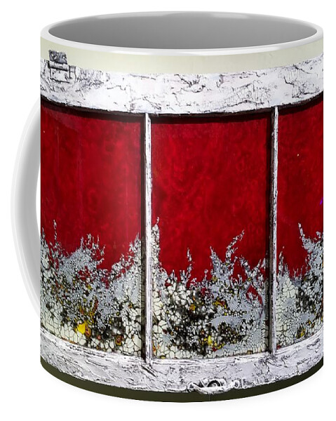 Red Coffee Mug featuring the mixed media Red and White Widow # 2 by Christopher Schranck
