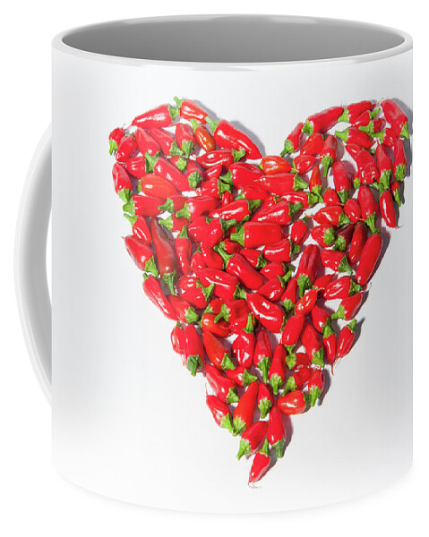 Heart Coffee Mug featuring the photograph Red Chillie Heart ii by Helen Jackson