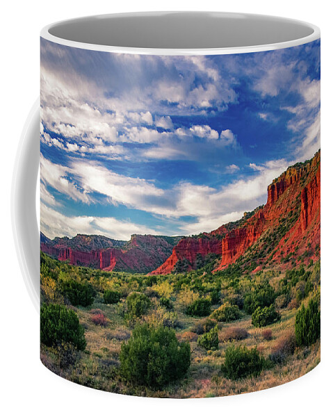 Red Coffee Mug featuring the photograph Red Cliffs of Caprock Canyon 2 by Adam Reinhart