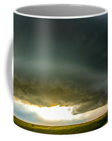 Nebraskasc Coffee Mug featuring the photograph Red Cloud Nebraska Supercell by NebraskaSC
